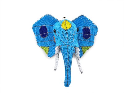Mini Colourful Beaded Elephant Head